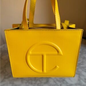 Telfar Mustard Yellow Crossbody Small Shopper Bag